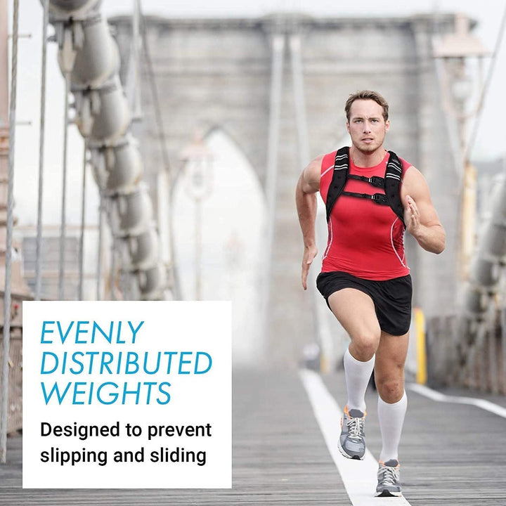 RELAX4LIFE 5/9 kg Gewichtsweste, Ergonomische Fitnessweste, mit reflektierenden Streifen & verstellb