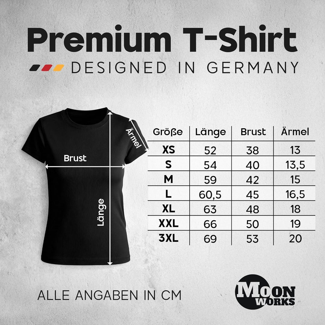 MoonWorks® Damen T-Shirt Gruppen-Kostüm M Aufdruck Kostüm Fasching Karneval Verkleidung Grau-melange