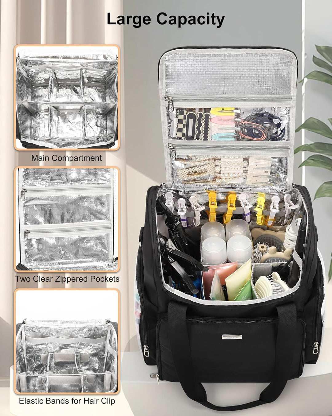 Relavel Friseur-Reisetasche Profi Friseurkoffer Friseurwerkzeugtasche Aufbewahrungsorganizer für Fri