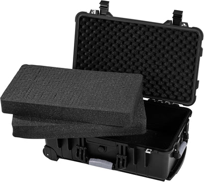 Electronicx Outdoor-Fototasche mit Gitterschaum, Schwarz, Modern (56 x 35 x 23 cm), 56 x 35 x 23 cm