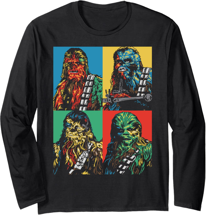 Star Wars Chewbacca Colorful Panel Portrait Langarmshirt