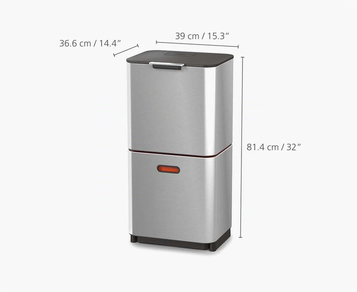 Joseph Joseph 30060 Totem Max. 60-Liter-Mülltrennungs- und Recyclingeinheit - Rostfreier Stahl Rostf