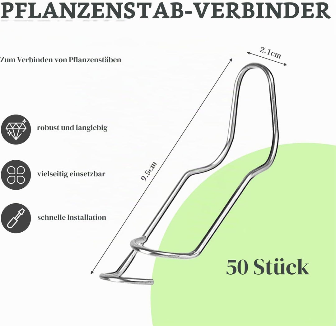 50 Stück Tonkinklammern, Pflanzenspalier Verbindungsschnallen, Bambusklammern, Garten-Rankhilfen Pfl
