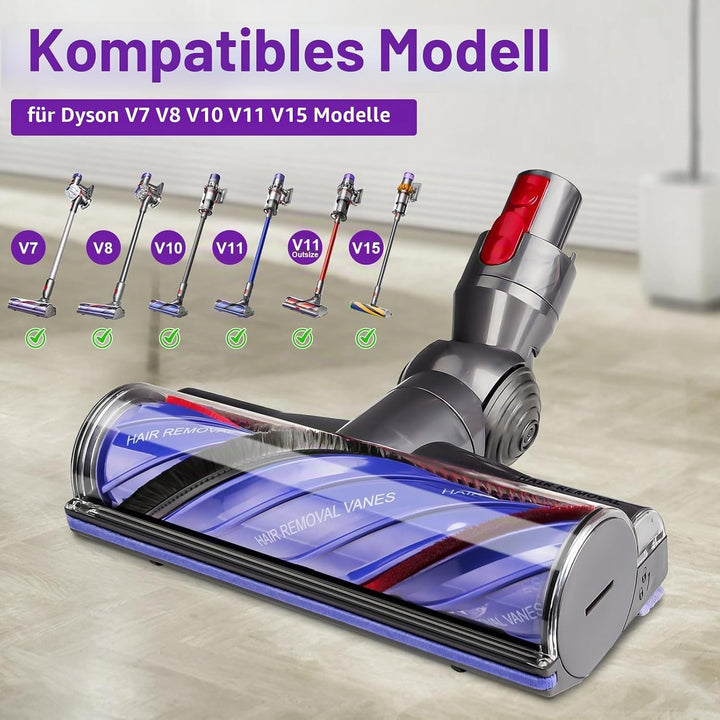 Anti-Verwicklungs Bodenbürste Kompatibel mit Dyson V7 V8 V10 V11 V15 Staubsauger, Ersatzteile Bürste