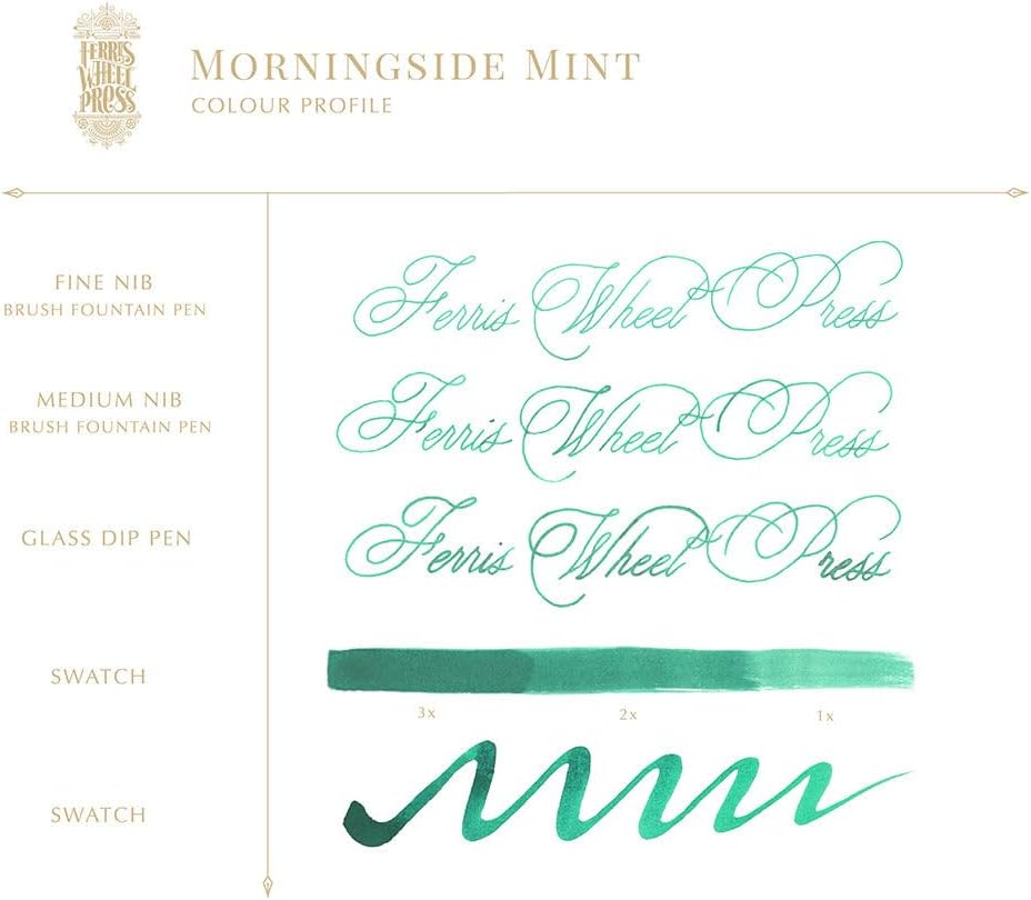 Ferris Wheel Press Fountain Pen Ink | Everyday Ink Collection | Pale Green | 38ml Pale Green 38ml, P