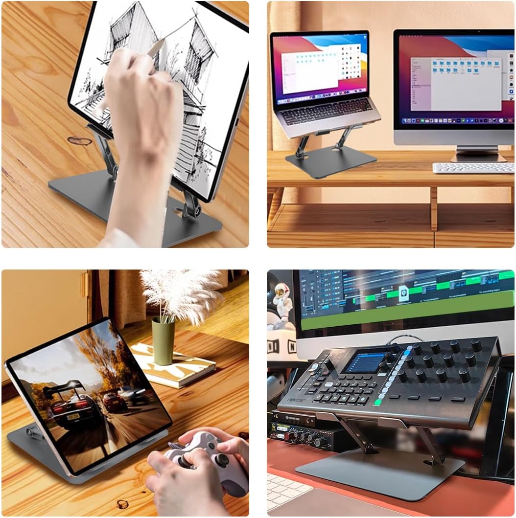 Tablet Ständer, Laptop Ständer Höhenverstellbar, Aluminium Tablet Halterung, Ergonomischer Laptopstä