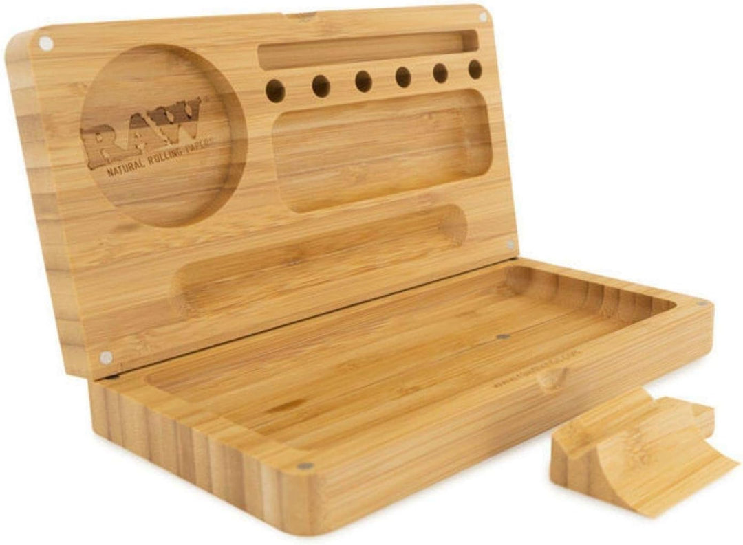 RAW Rolling Tray Bamboo Flip-22x 23,4 x 2 cm, Bambus 1 22cm x 12cm x 4cm, 1 22cm x 12cm x 4cm