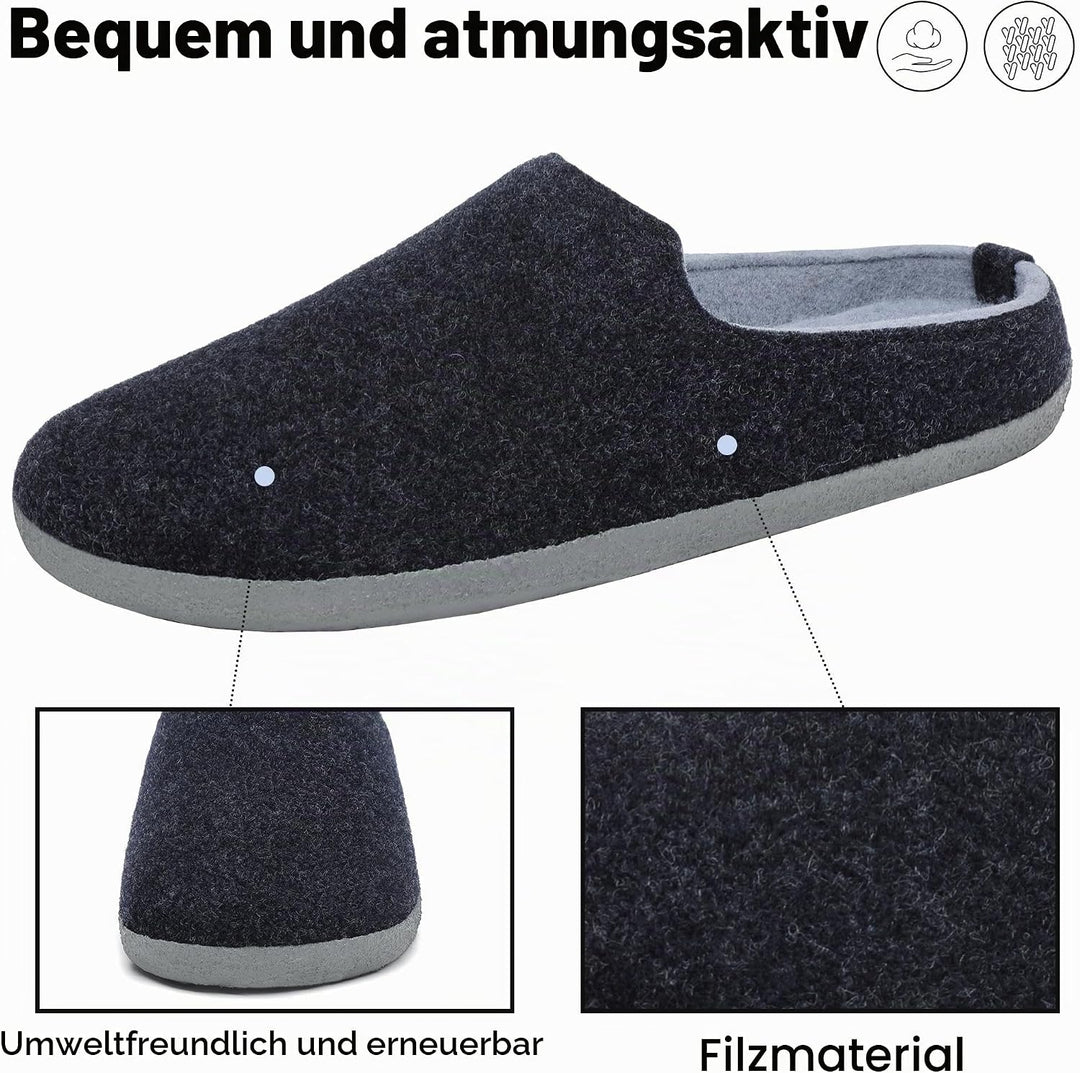 Mishansha Filz Hausschuhe Winter Bequem Filzpantoffeln für Damen Herren Gr.36-48 41 EU Blau, 41 EU B