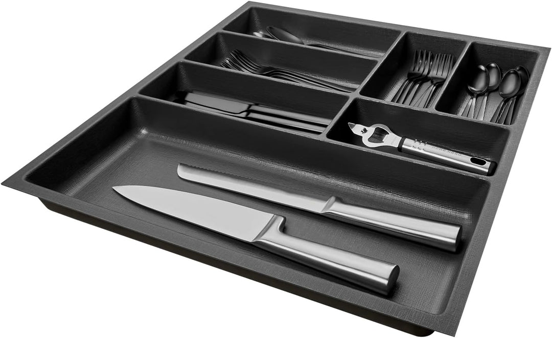 SO-BOX 2 Besteckkasten Breite 50,9 cm, Tiefe 46,2 cm mit anthraziter Kanvas-Struktur für Schubladen