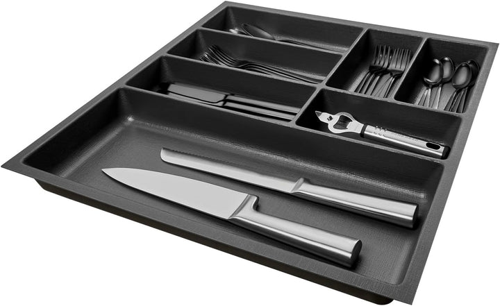 SO-BOX 2 Besteckkasten Breite 50,9 cm, Tiefe 46,2 cm mit anthraziter Kanvas-Struktur für Schubladen