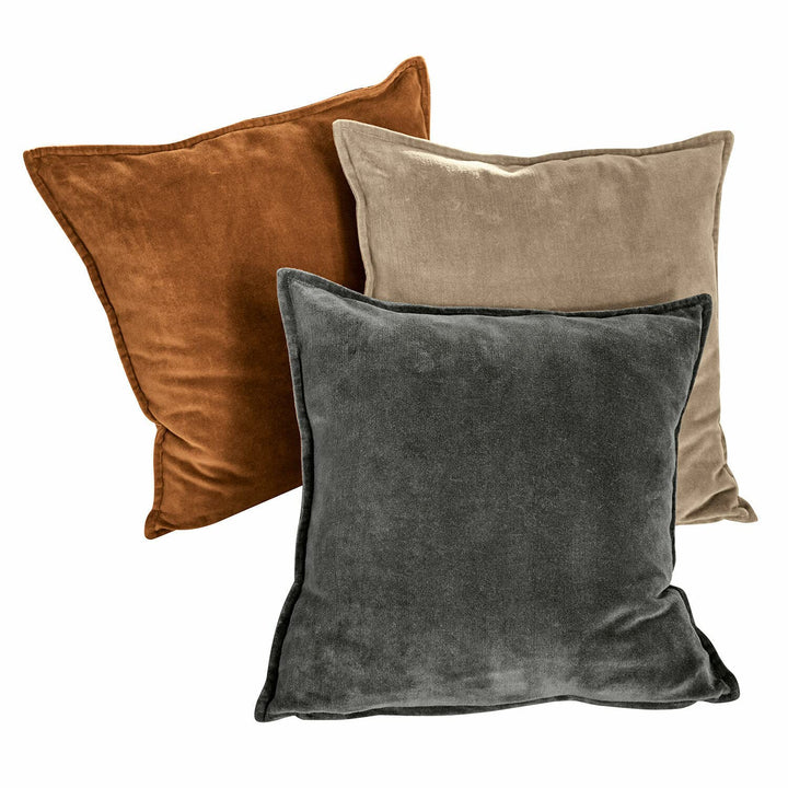 Loberon® Kissenhülle 3er Set Lumeau, streichelweiche Haptik, edles Farbspiel, Schlichtes Design, Kis