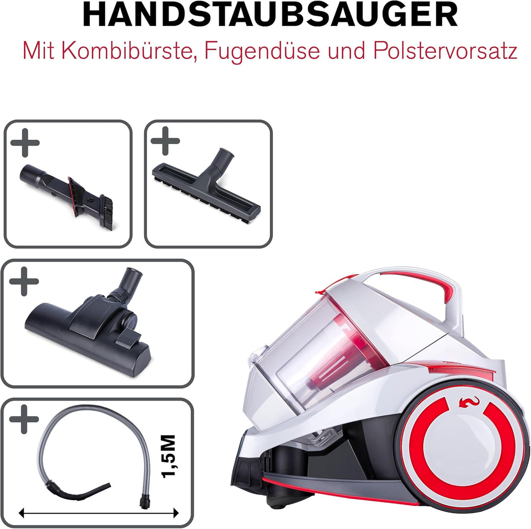 Dirt Devil Staubsauger ohne Beutel - DD2502 - 700W - HEPA 12 Filter - 9M Reichweite - mit Combibrush