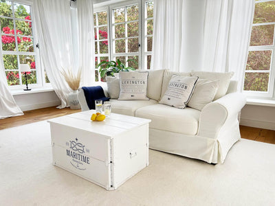 Uncle Joe´s Truhe Maritime Couchtisch Truhentisch im Vintage Shabby chic Style aus Massiv-Holz in We