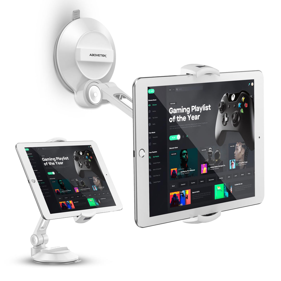AboveTEK Tablet & Handy Ständer mit Saugnapf – Faltbare 360° Halterung Auto für iPad/Smartphones (4–