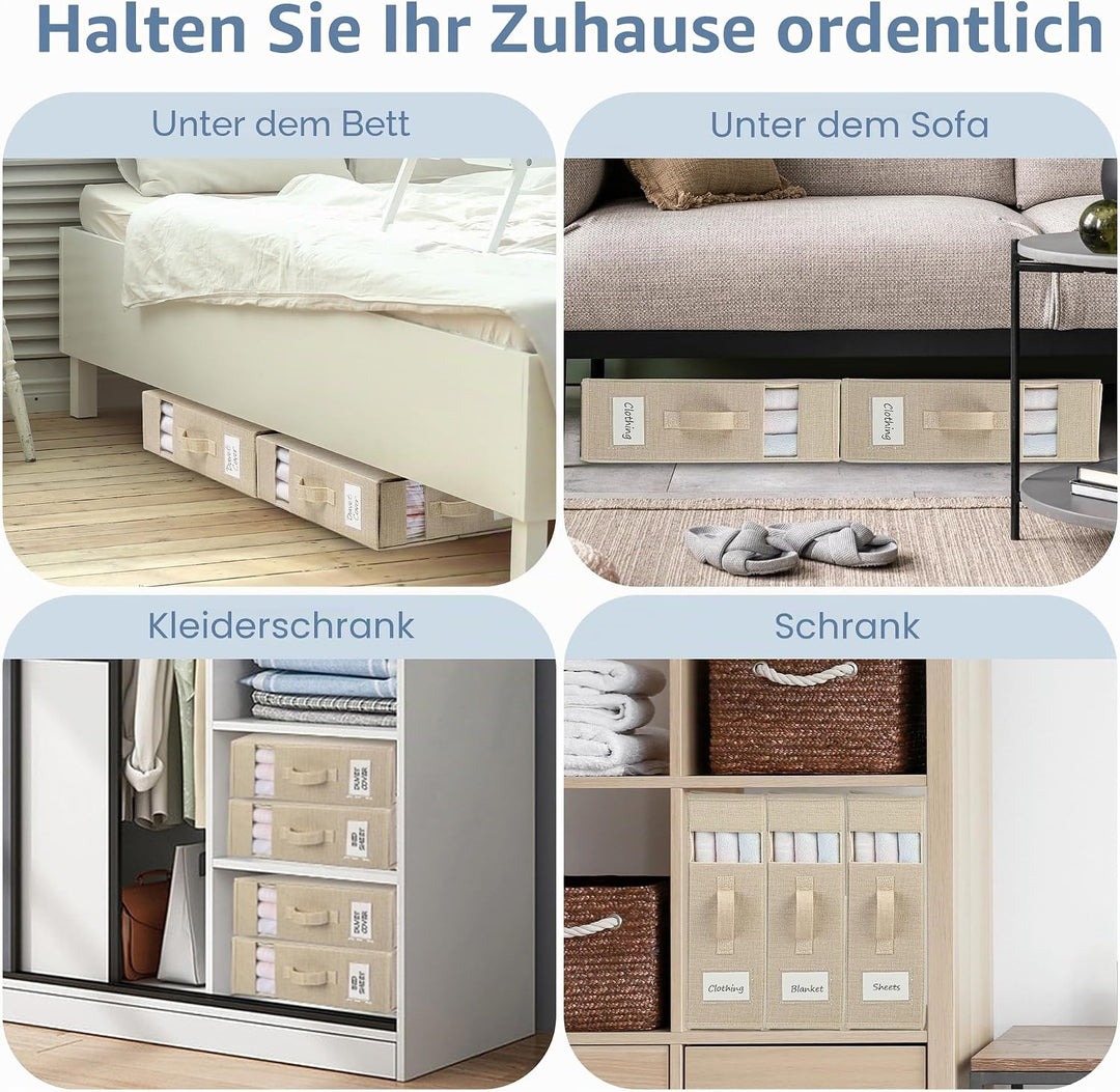 Aufbewahrungstasche für Bettlaken, 2 Stück Faltbare Bettwäsche Organizer, Praktische Lagerung von Be