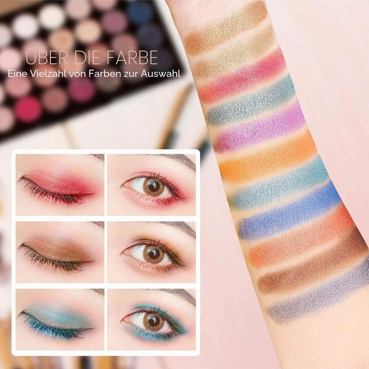 JasCherry Schminkkoffer Multifunktions Schmink Kosmetik Make-up Set mit Lipgloss, Lidschatten, Blush