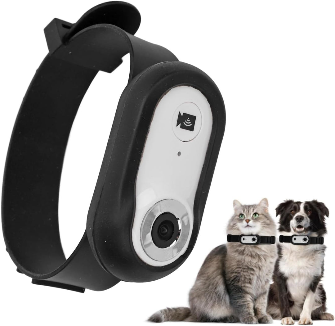 GLOGLOW Haustierhalsband-Kamera, 120° Weitwinkel-Katzenhalsband-Kamera, Sport-Action-Kamera, Mini-Kö