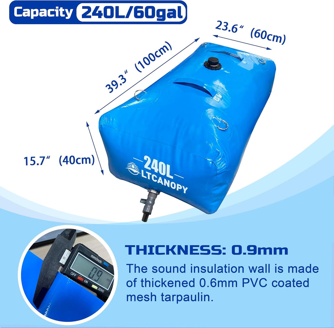 LTCANOPY Wasserspeicherblase,Faltbarer Wasserblasentank, Notwasserspeicher mit Wasserhahn,Notfall-Wa