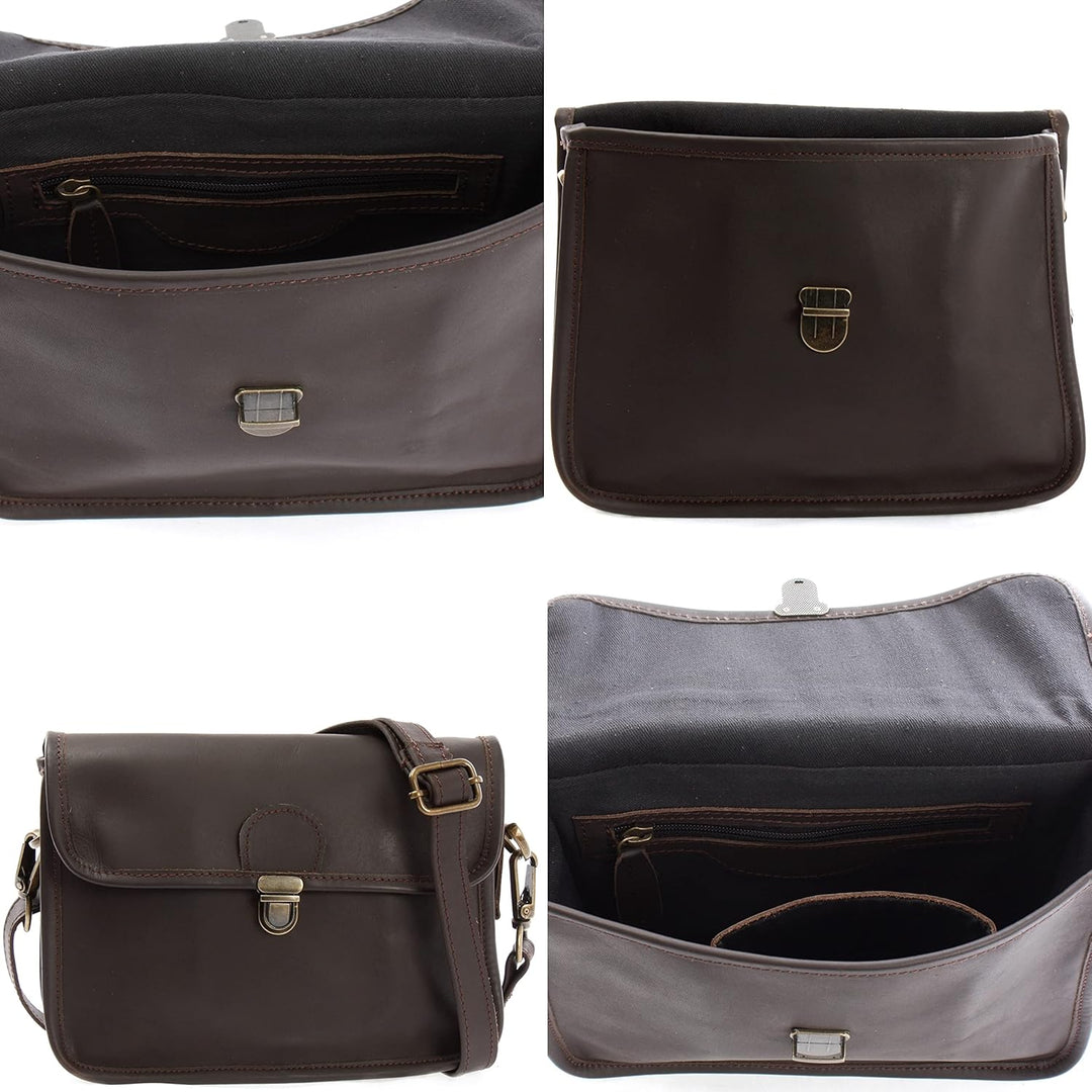 LECONI kleine Schultertasche Umhängetasche Damen Ledertasche Handtasche echtes Rindsleder 26x20x8cm