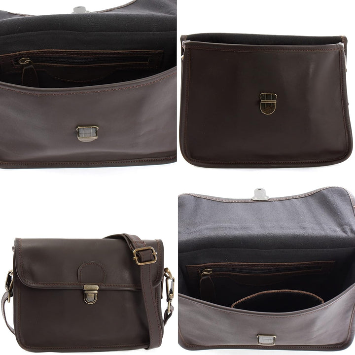LECONI kleine Schultertasche Umhängetasche Damen Ledertasche Handtasche echtes Rindsleder 26x20x8cm