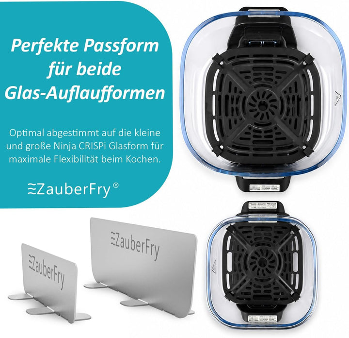 ZauberFry Backraumteiler aus Edelstahl für Ninja CRISPi 4-in-1 Glas-Heissluftfritteuse