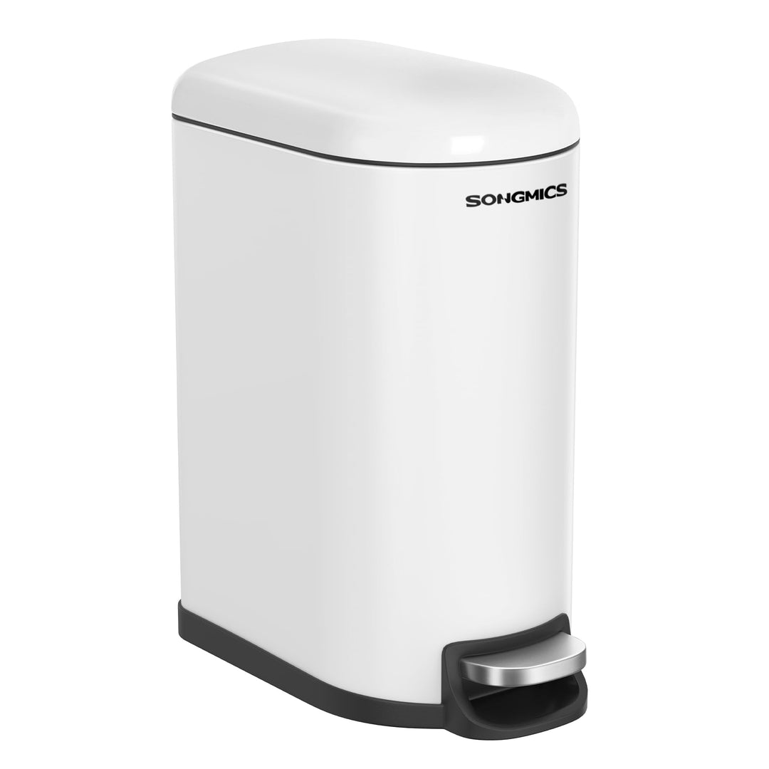 SONGMICS Abfalleimer für Badezimmer, 10 l, klein, Deckel, Treteimer für Toilette, kompakt, kleiner R