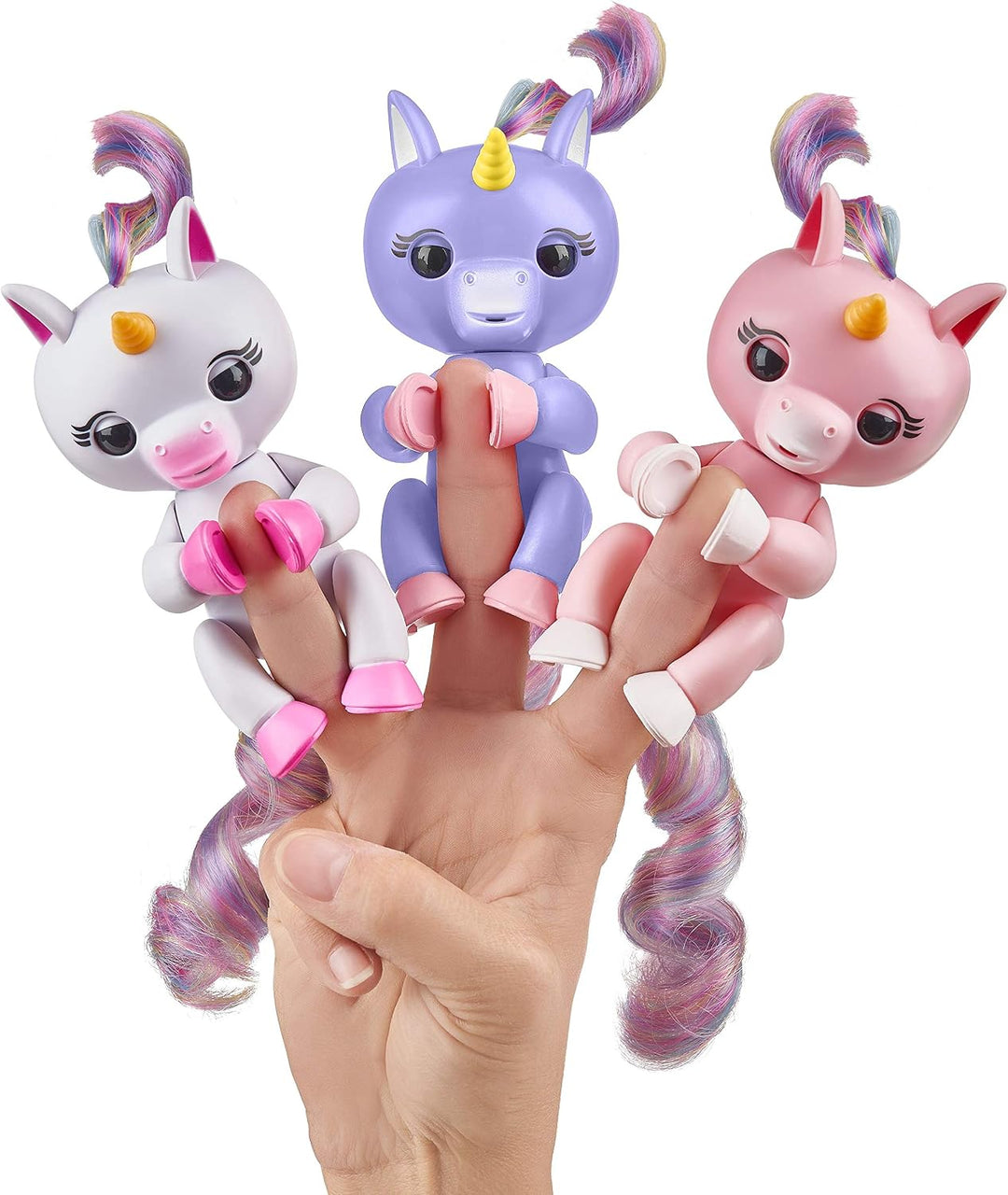 Fingerlings Einhorn rose mit Regenbogenmähne, interaktives Spielzeug, reagiert auf Geräusche, Bewegu