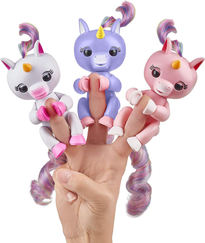 Fingerlings Einhorn rose mit Regenbogenmähne, interaktives Spielzeug, reagiert auf Geräusche, Bewegu