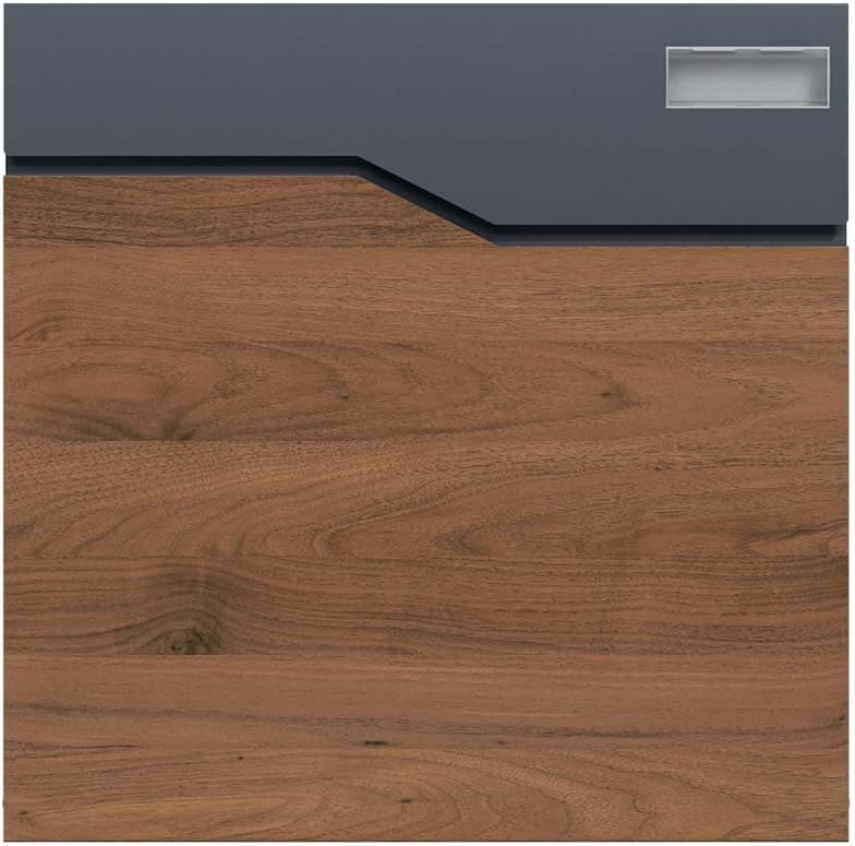 SCHARTEC Holz-Design dunkel Standbriefkasten SBS-SPB-7 freistehend Edelstahl Standfuss anthrazit mit
