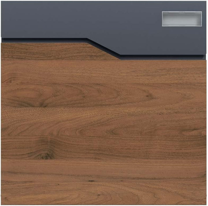 SCHARTEC Holz-Design dunkel Standbriefkasten SBS-SPB-7 freistehend Edelstahl Standfuss anthrazit mit