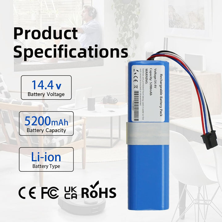 K KYUER Saugroboter Ersatzakku für Dreame D9/D9 Pro/Max D10 D10s L10 L10s L10 Pro Plus F9 Z10 Pro P2