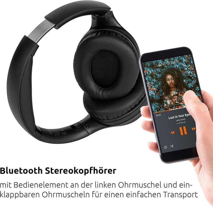 TechniSat STEREOMAN 3 BT – kabelloser Bluetooth-Kopfhörer (Bluetooth, Bass Boost, integrierter Akku,