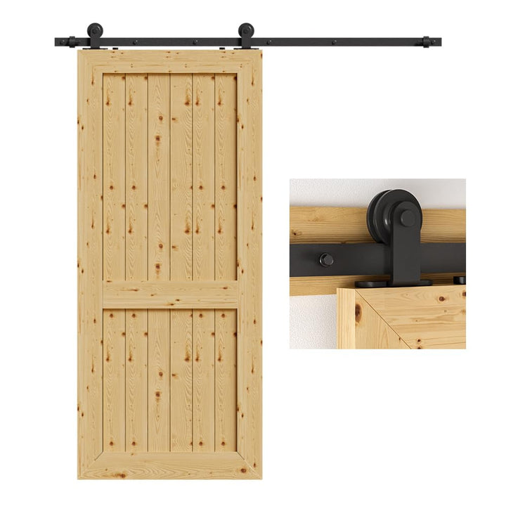 TSMST 6 ft/183 cm Set für Scheunentür, robust, Beschläge für Schiebetür, geeignet für eine einzelne