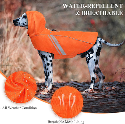 VIVAGLORY Hunderegenmantel für kleine Hunde, leicht an- und ausziehbare Regenbekleidung, reflektiere