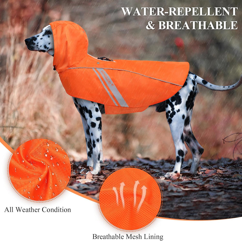 VIVAGLORY Hunderegenmantel für kleine Hunde, leicht an- und ausziehbare Regenbekleidung, reflektiere