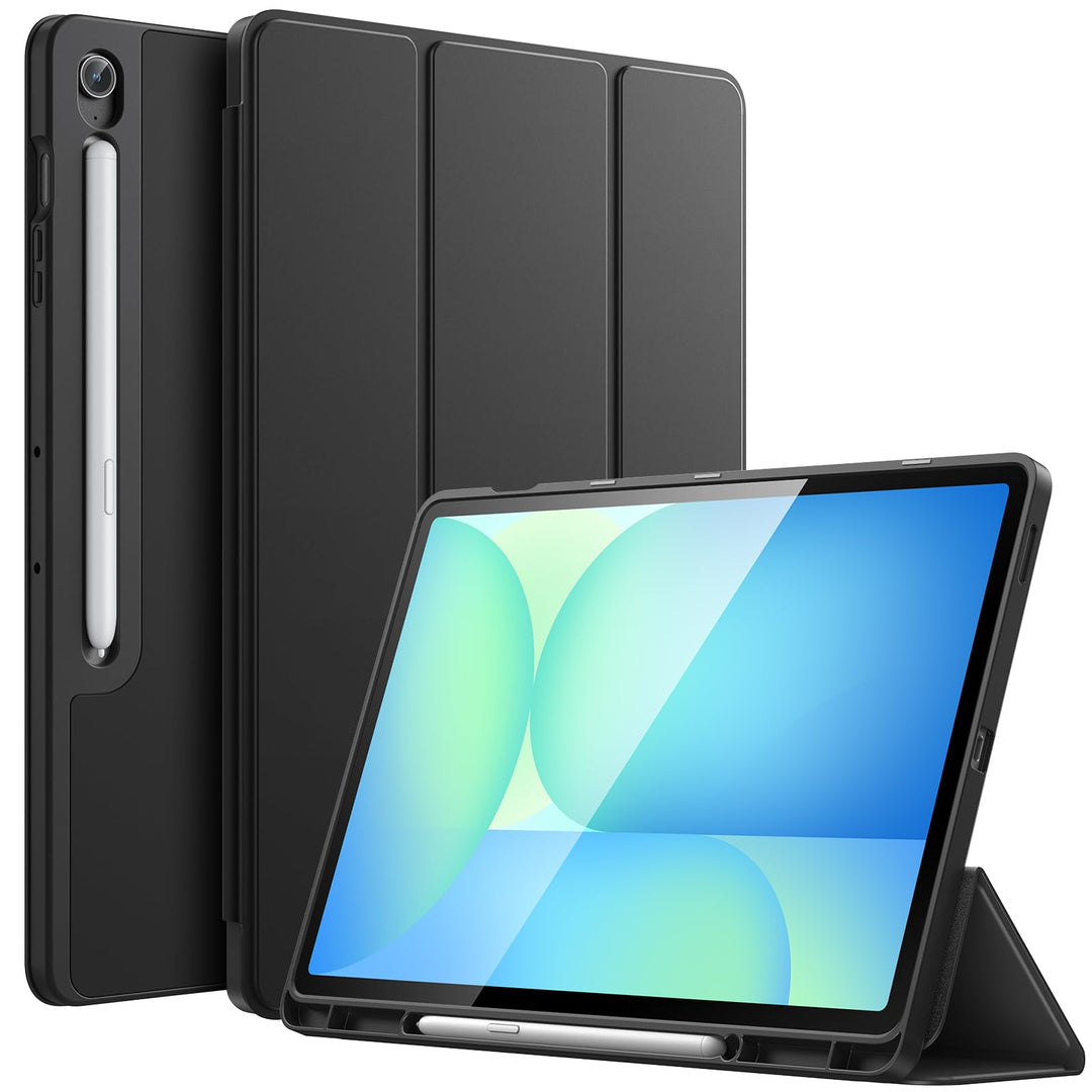 JETech Hülle für Samsung Galaxy Tab S10 FE Plus/S10 FE+ 13,1 Zoll mit S Pen Halter, Weiche TPU Tri-F