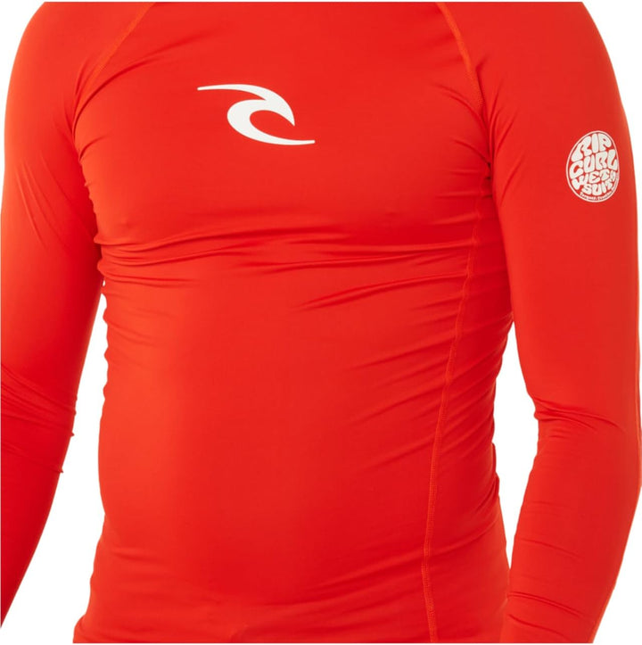 Rip Curl Herren Waves UPF 50 Performance Long Sleeve Rashguard Rash-Guard-Shirt M Rot, M Rot
