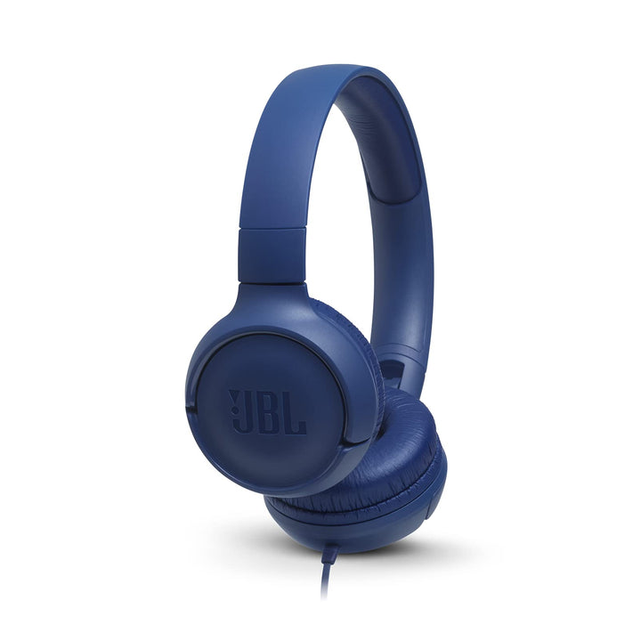 JBL Tune 500 On-Ear Kopfhörer mit Kabel in Blau – Ohrhörer mit 1-Tasten-Fernbedienung, integriertem