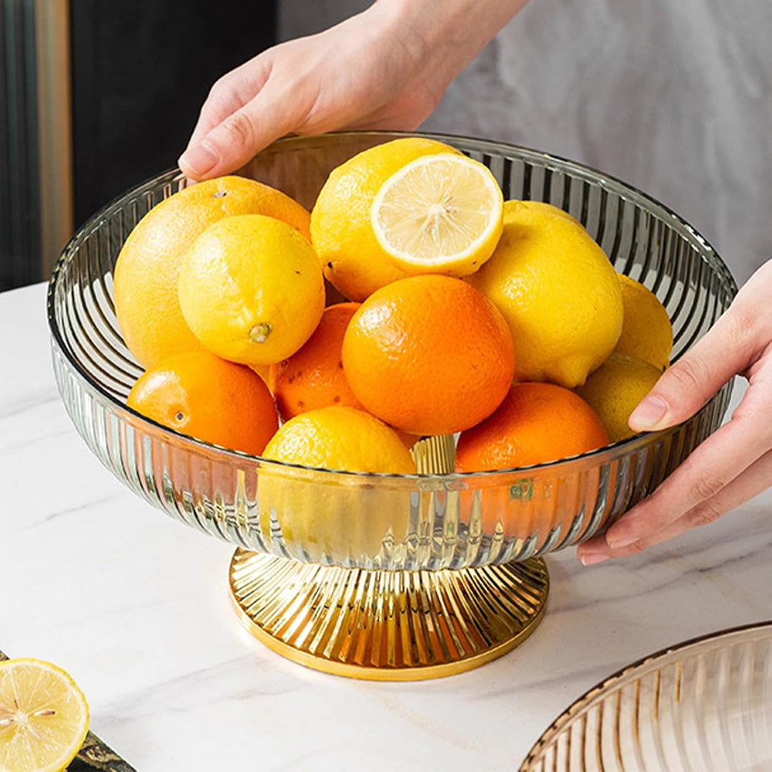 Buachois Obstschale für Küchentheke, 26 cm Durchmesser, Durchscheinend Dekorative Schale für Esstisc