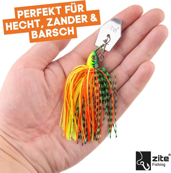 Zite Fishing Bladed Jigs Spinn-Köder Set – Hecht-Köder Barsch-Köder Zander Köder Spinnfischen – Chat