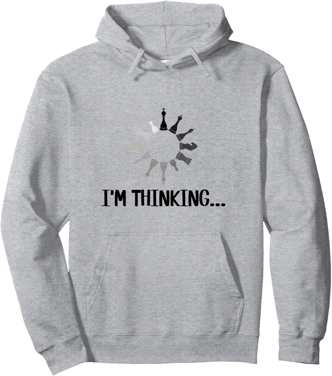 Lustiges Schach Motif I'm Thinking Ladevorgang Schachfiguren Pullover Hoodie