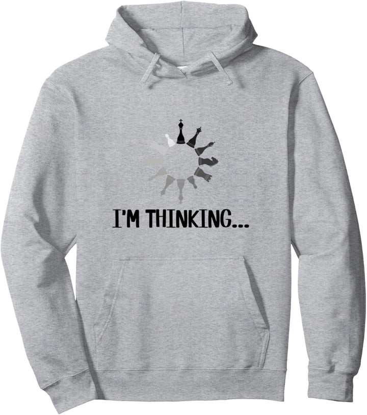 Lustiges Schach Motif I'm Thinking Ladevorgang Schachfiguren Pullover Hoodie