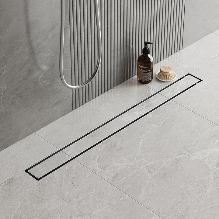 Neodrain Duschrinne 90cm Edelstahl Doppelseitige Bodenablauf - 360° Siphon Ablaufrinne Extra Flach m