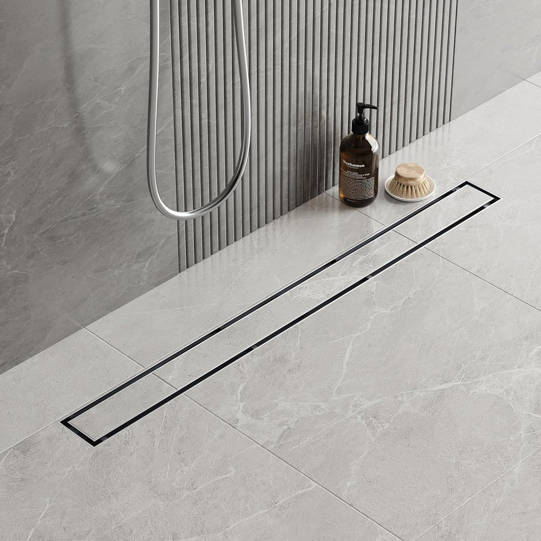 Neodrain Duschrinne 80cm Edelstahl Bodenablauf - 360° Siphon Ablaufrinne Extra Flach mit Geruchsstop