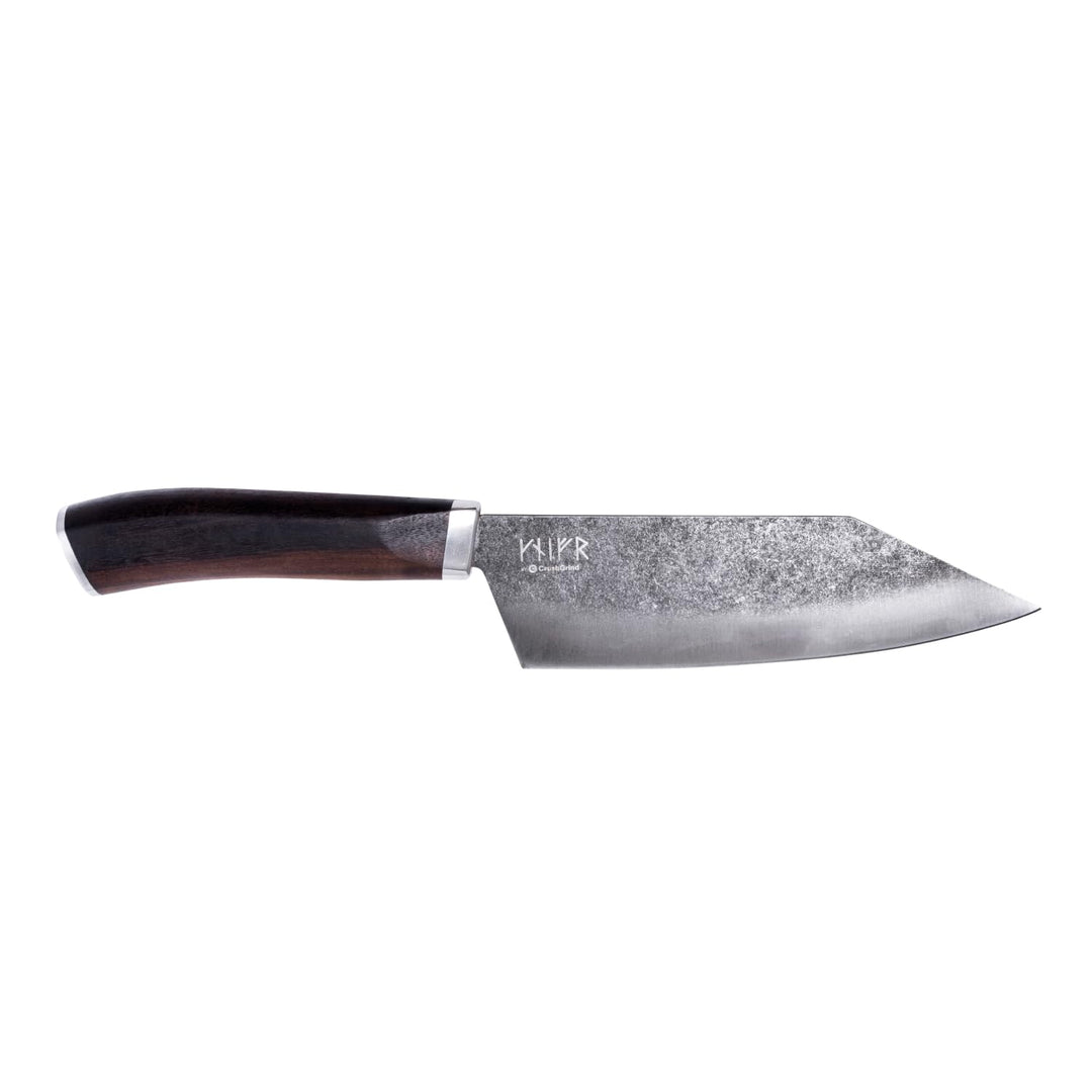 Crushgrind VIKING Skjald's Messer 11 cm | Küchenmesser aus Edelstahl mit Holzgriff | Zum Schneiden,