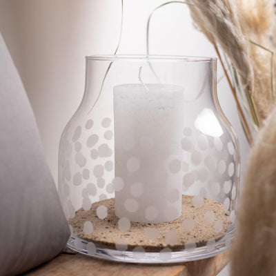 Räder Glasvase Punkte Höhe 18 cm, Durchmesser 18 cm Weiss, Höhe 18 cm, Durchmesser 18 cm Weiss