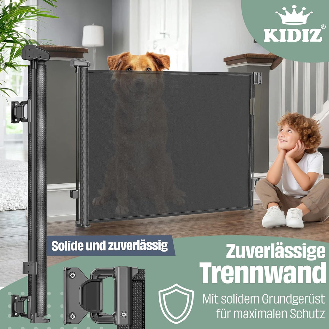 KIDIZ® Treppenschutzgitter Türschutzgitter ausziehbar 0-140CM | kindersicheres Treppengitter für Bab
