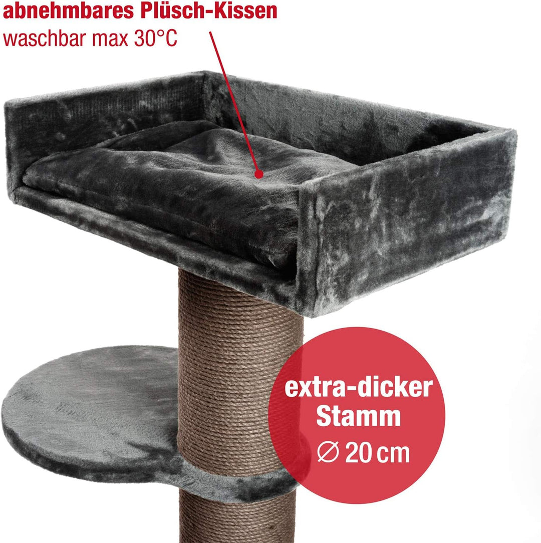 JAMAXX Premium 155cm XXL Kratzbaum für grosse schwere Katzen 20cm extra-starker Stamm, 4cm Starke Bo