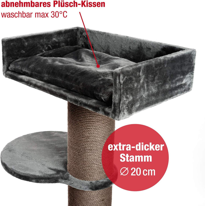 JAMAXX Premium 155cm XXL Kratzbaum für grosse schwere Katzen 20cm extra-starker Stamm, 4cm Starke Bo