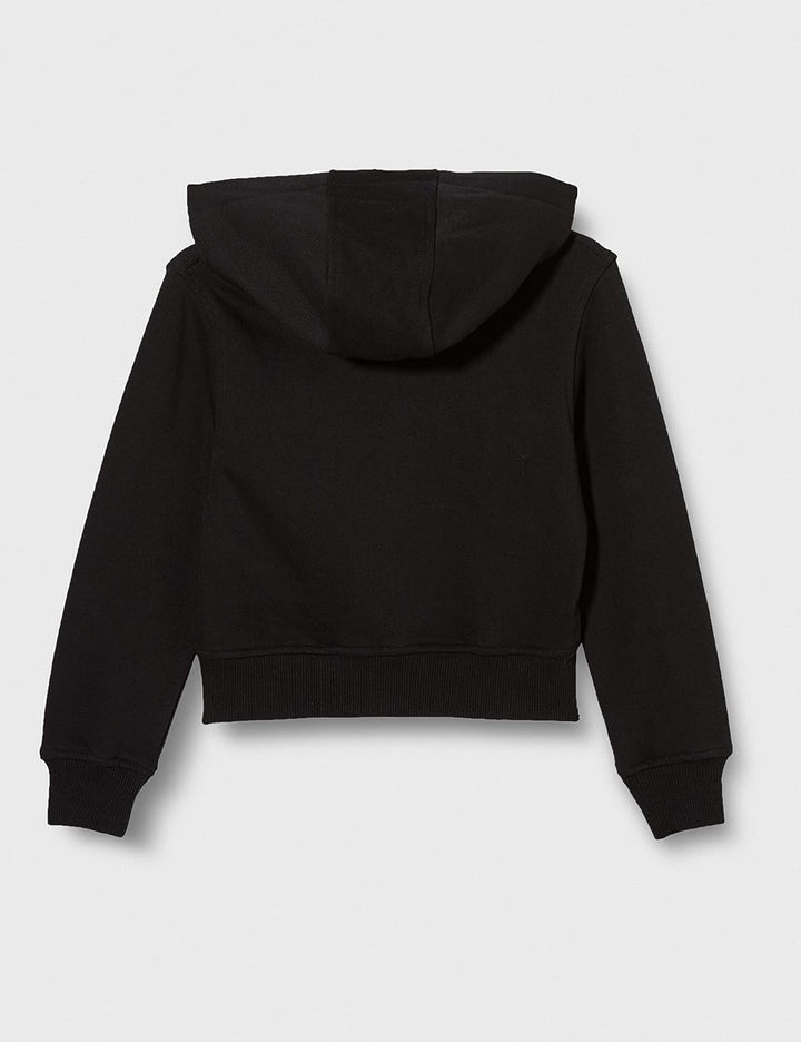 Build Your Brand Mädchen By113-girls Cropped Sweat Hoody Hooded Sweatshirt (1er Pack) 146-152 Schwar